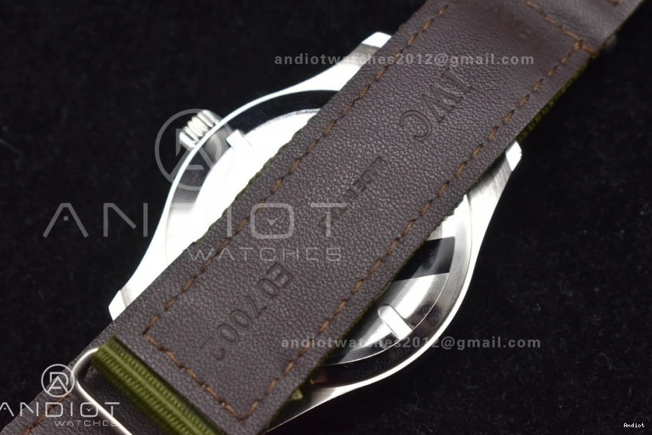 Strap Best IW327007 Green Nylon A35111 XVIII Dial Mark Edition 1:1 TO “TRIBUTE M+F XI” Black on MARK 0506